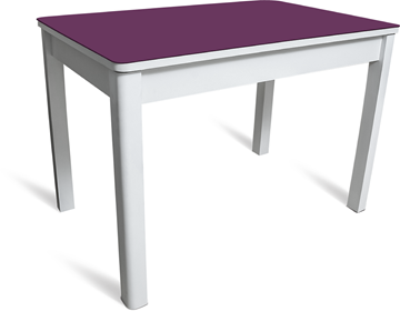Мини-стол на кухню Айсберг-4 СТ белое/фиолетовое/массив в Заводоуковске