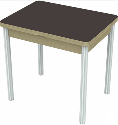 Стол раздвижной Бари хром №6 (стекло коричневое/дуб выбеленный) в Тюмени - изображение