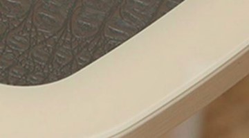 Обеденный стол ПГ-05 СТК, венге/стекло песочное/экокожа крокодил медный/35 гнутые хром в Заводоуковске - предосмотр 1