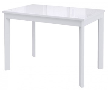Кухонный стол раскладной Dikline Ls110, стекло белое/ножки белые в Ишиме