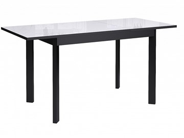 Кухонный стол раскладной Dikline Ls110, стекло белое/ножки черные в Заводоуковске - предосмотр 1
