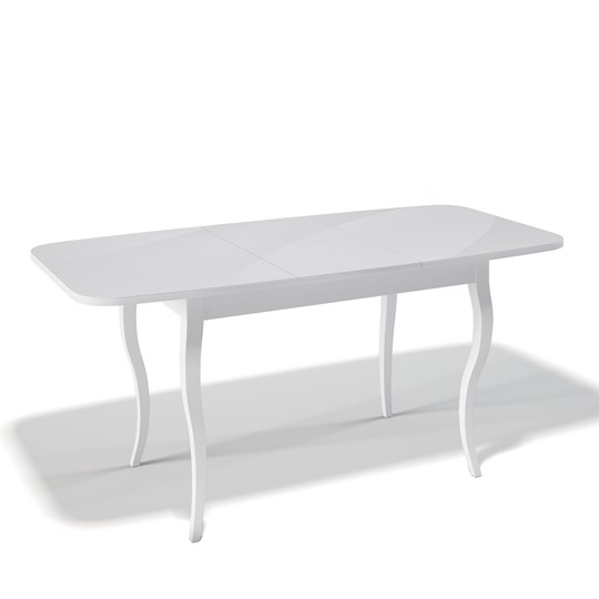 Обеденный раздвижной стол Kenner 1200C (Белый/Стекло белое сатин) в Заводоуковске - изображение 1