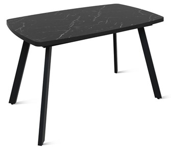 Раздвижной стол Прованс.1, Пластик Мрамор Черный/Черный матовый в Ишиме