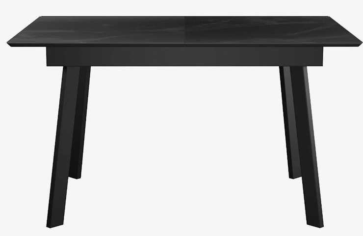 Стол на кухню раздвижной  DikLine SFH125 стекло Оптивайт Черный мрамор/подстолье черное в Тюмени - изображение 1