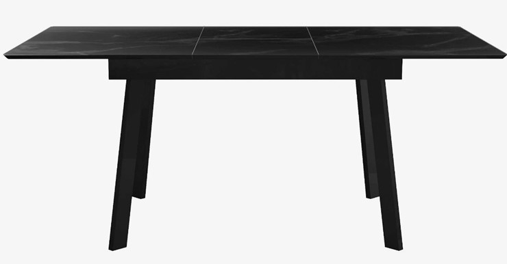 Стол на кухню раздвижной  DikLine SFH125 стекло Оптивайт Черный мрамор/подстолье черное в Тюмени - изображение 3