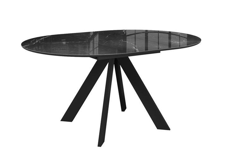 Стол раздвижной DikLine SFC110 d1100 стекло Оптивайт Черный мрамор/подстолье черное/опоры черные в Тюмени - изображение 10