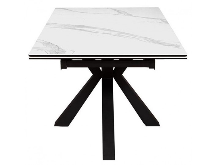 Стол раздвижной DikLine SFE140 Керамика Белый мрамор/подстолье черное/опоры черные (2 уп.) в Заводоуковске - изображение 2