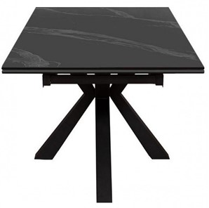 Стол обеденный раздвижной DikLine SFE140 Керамика Черный мрамор/подстолье черное/опоры черные (2 уп.) в Тюмени - предосмотр 2