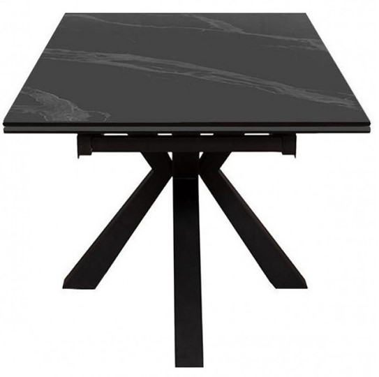 Стол обеденный раздвижной DikLine SFE140 Керамика Черный мрамор/подстолье черное/опоры черные (2 уп.) в Тюмени - изображение 2