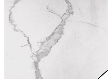 Стол раздвижной DikLine SFE160 Керамика Белый мрамор/подстолье черное/опоры черные (2 уп.) в Тюмени - предосмотр 6