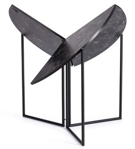 Стол складывающийся YOOP (mod. 1202) ЛДСП+меламин/металл, 100х100х72, чёрный мрамор/чёрный, арт.19491 в Заводоуковске - предосмотр 1