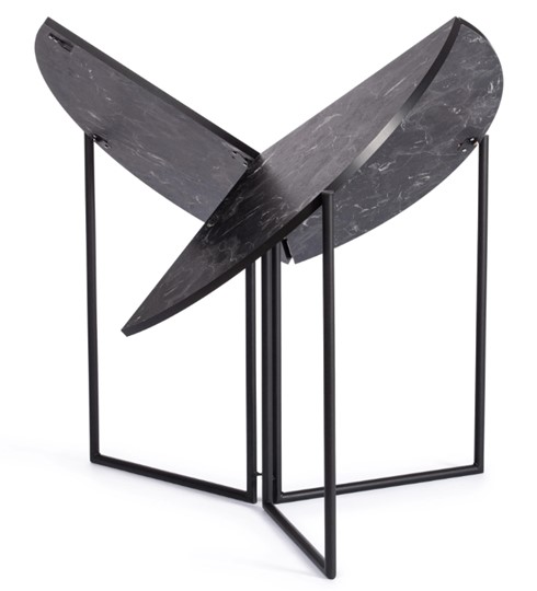 Стол складывающийся YOOP (mod. 1202) ЛДСП+меламин/металл, 100х100х72, чёрный мрамор/чёрный, арт.19491 в Заводоуковске - изображение 1