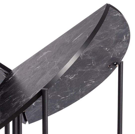 Стол складывающийся YOOP (mod. 1202) ЛДСП+меламин/металл, 100х100х72, чёрный мрамор/чёрный, арт.19491 в Заводоуковске - изображение 2
