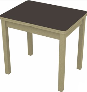 Кухонный раздвижной стол Бари дерево №8 (стекло коричневое/дуб выбеленный) в Тюмени