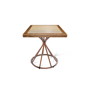 Керамический кухонный стол SHT-TU4-1/ТT7 60/60 (медный металлик/брашированный коричневый/песочный) в Тюмени