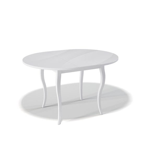 Обеденный раздвижной стол Kenner 1000С (Белый/Стекло белое сатин) в Тюмени - изображение 1