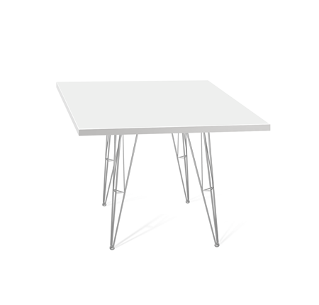 Кухонный обеденный стол SHT-TU10 (4 шт.)/ТT 80/80 (хром лак/белый) в Тюмени - изображение