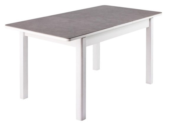 Кухонный стол раскладной Нордкап, Керамика, grigio серый, 40 прямые фигурные массив белый в Заводоуковске - изображение