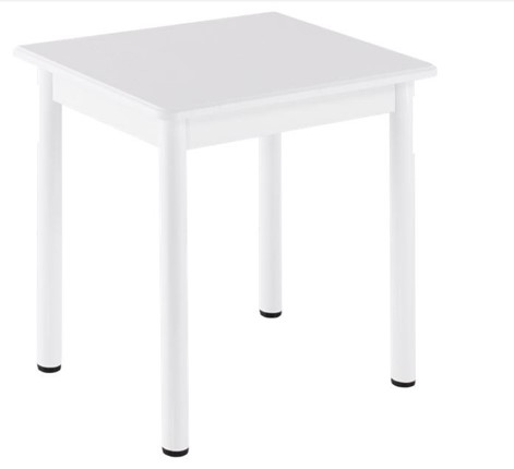 Кухонный пристенный стол НСПА-07 МДФ, белый МДФ/белое дерево/36 прямые трубки белый в Заводоуковске - изображение