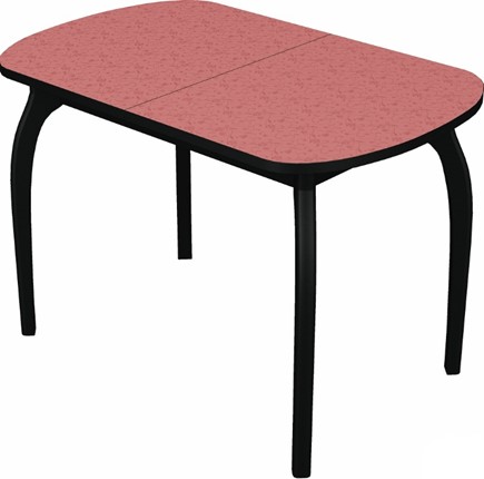 Кухонный стол раскладной Ривьера мини дерево №1, пластик (цветы красные/черный) в Тюмени - изображение