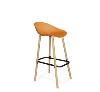 Барный стул SHT-ST19/S94 (оранжевый/прозрачный лак/черный муар) в Тюмени