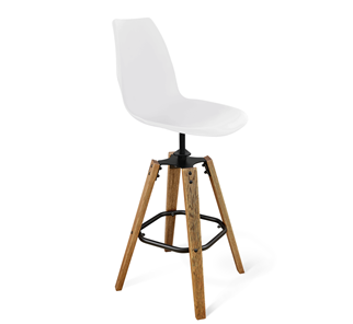 Барный стул SHT-ST29/S93 (белый/брашированный коричневый/черный муар) в Тюмени - предосмотр