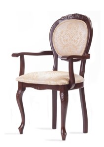 Обеденный стул Барокко с резьбой и подлокотниками (стандартная покраска) в Тюмени