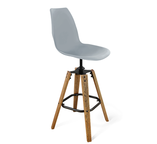 Барный стул SHT-ST29/S93 (серый ral 7040/брашированный коричневый/черный муар) в Тюмени - предосмотр