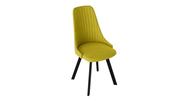 Обеденный стул Франк (паук) исп2 (Черный матовый/Микровелюр Желтый) в Тюмени - изображение