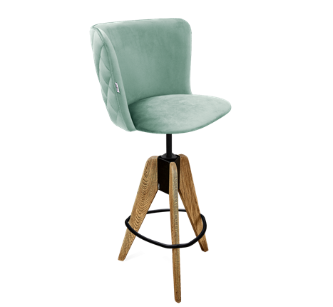 Барный  стул SHT-ST36-3 / SHT-S92 (нежная мята/браш.коричневый/черный муар) в Тюмени - изображение