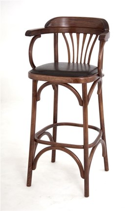 Барный стул 750 мягкий (средний тон, экокожа коричневая) в Тюмени - изображение