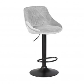 Барный стул с мягкой спинкой Престиж  WX-2397 велюр светло-серый в Тюмени - предосмотр