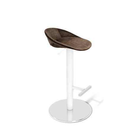 Барный стул SHT-ST19-SF1 / SHT-S128 (кофейный трюфель/хром/белый муар) в Тюмени - изображение