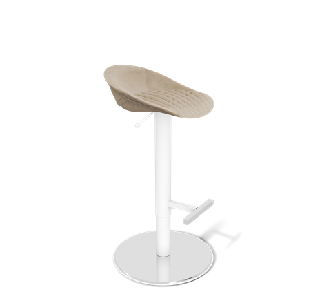 Барный стул SHT-ST19-SF1 / SHT-S128 (ванильный крем/хром/белый муар) в Тюмени - изображение
