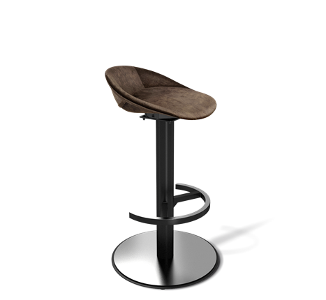 Барный стул SHT-ST19-SF1 / SHT-S137 (кофейный трюфель/стальной/черный муар) в Тюмени - изображение