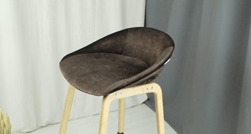 Барный стул SHT-ST19-SF1 / SHT-S137 (кофейный трюфель/стальной/черный муар) в Тюмени - предосмотр 8