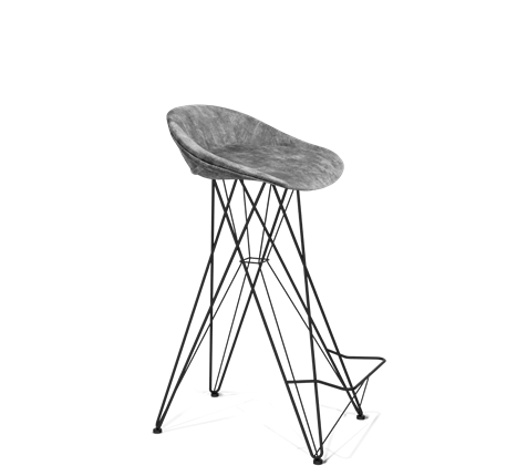 Барный стул SHT-ST19-SF1 / SHT-S66 (дымный/черный муар) в Тюмени - изображение