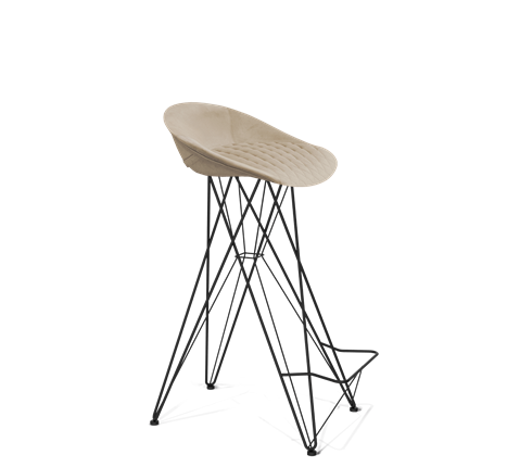 Барный стул SHT-ST19-SF1 / SHT-S66 (ванильный крем/черный муар) в Тюмени - изображение
