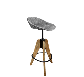Барный стул SHT-ST19-SF1 / SHT-S92 (дымный/браш.коричневый/черный муар) в Тюмени