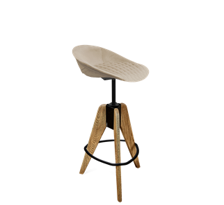 Барный стул SHT-ST19-SF1 / SHT-S92 (ванильный крем/браш.коричневый/черный муар) в Тюмени - предосмотр