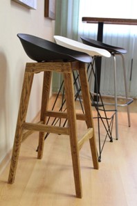 Барный стул SHT-ST19/S92 (черный/брашированный коричневый/черный муар) в Заводоуковске - предосмотр 11