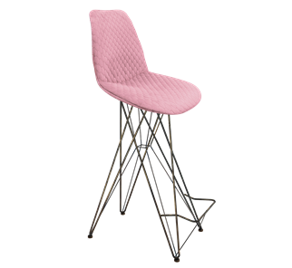 Барный стул SHT-ST29-С22 / SHT-S66 (розовый зефир/черный муар/зол.патина) в Тюмени