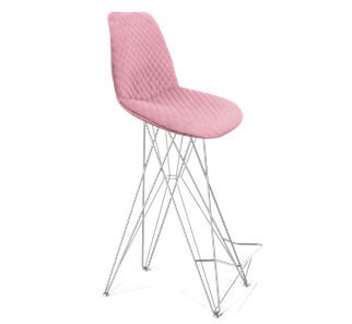 Барный стул SHT-ST29-С22 / SHT-S66 (розовый зефир/хром лак) в Тюмени