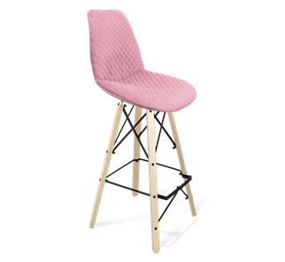 Барный стул SHT-ST29-С22 / SHT-S80 (розовый зефир/прозрачный лак/черный) в Тюмени