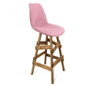 Барный стул SHT-ST29-С22 / SHT-S81 (розовый зефир/брашированный коричневый) в Тюмени
