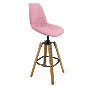 Барный стул SHT-ST29-С22 / SHT-S93 (розовый зефир/браш.коричневый/черный муар) в Тюмени