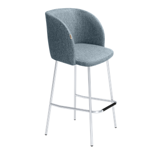 Барный стул SHT-ST33 / SHT-S29P (синий лед/хром лак) в Тюмени