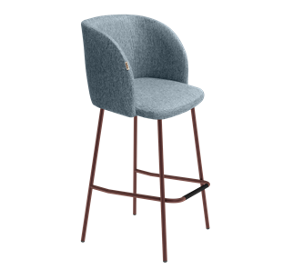 Барный стул SHT-ST33 / SHT-S29P (синий лед/медный металлик) в Тюмени