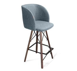 Барный стул SHT-ST33 / SHT-S80 (синий лед/темный орех/черный) в Тюмени