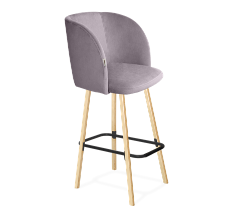 Барный стул SHT-ST33 / SHT-S94 (сиреневая орхидея/прозрачный лак/черный муар) в Тюмени - изображение